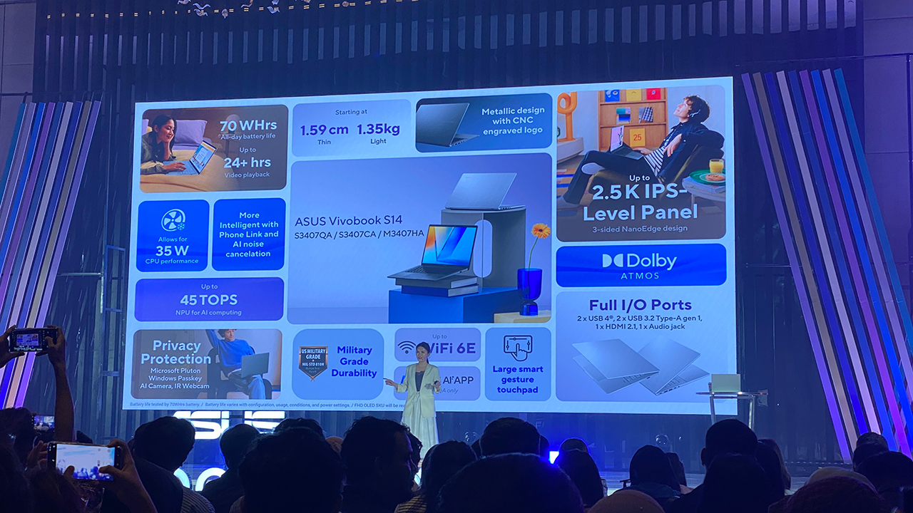 ASUS Vivobook S14 diluncurkan, laptop AI modern dengan prosesor NPU, baterai tahan 16 jam, desain ringan, dan perlindungan kelas militer.