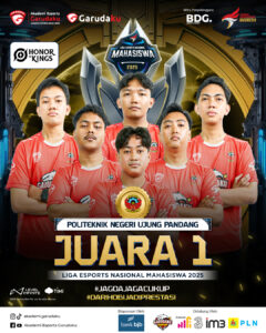 PNUP menjuarai Grand Final Liga Esports Nasional Mahasiswa 2025 untuk Honor of Kings usai kalahkan Unila 3-2. Esports kampus makin bersinar!