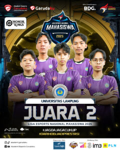 PNUP menjuarai Grand Final Liga Esports Nasional Mahasiswa 2025 untuk Honor of Kings usai kalahkan Unila 3-2. Esports kampus makin bersinar!