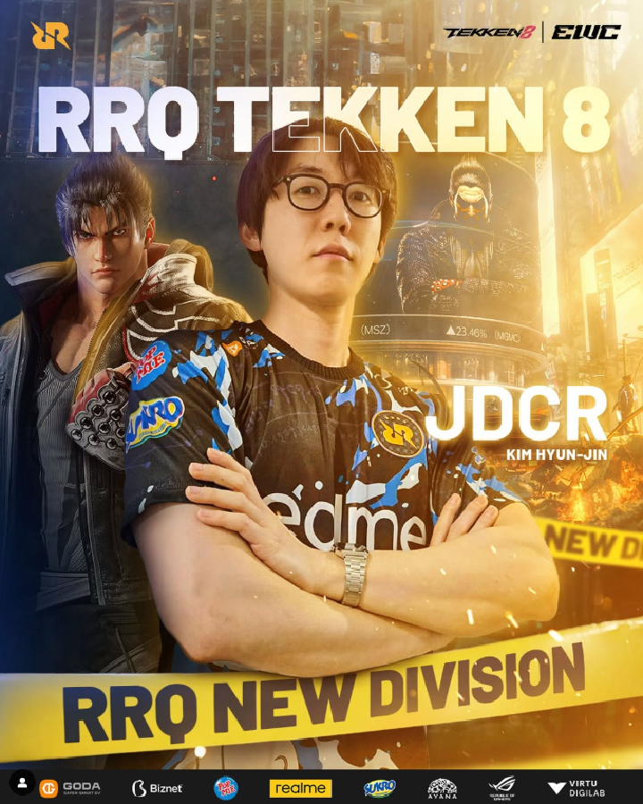 RRQ resmi masuk ke Tekken 8 dan rekrut legenda FGC JDCR. Bersiap tampil di Esports World Cup 2025 lewat EWC Club Partner Program.