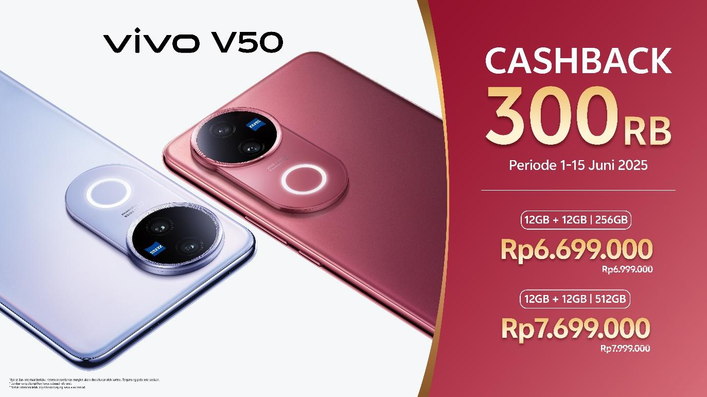 Dukung tim favoritmu tanpa batas! vivo V50 Lite hadir dengan baterai 6500mAh, layar P-OLED, dan fitur AI cerdas. Tangguh untuk nobar hingga tribun stadion.
