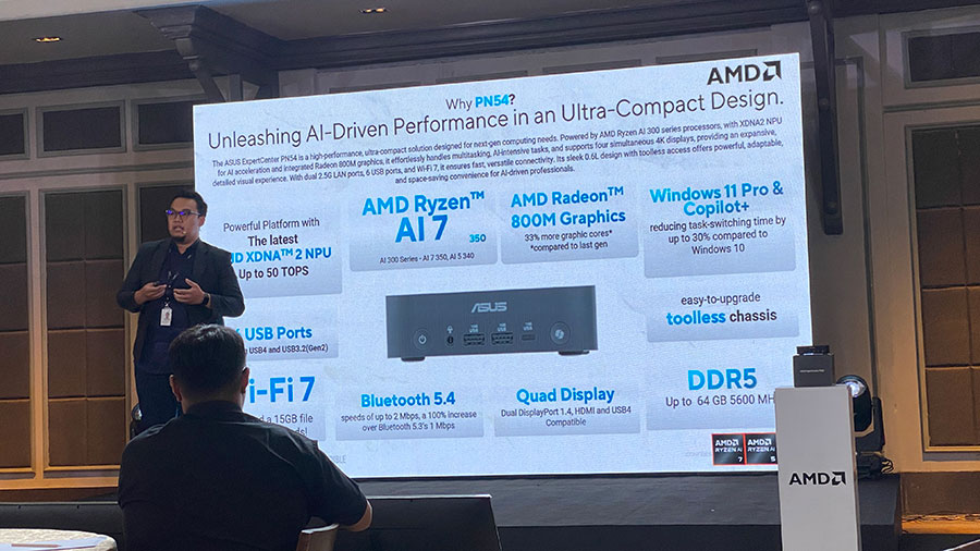 ASUS luncurkan ExpertCenter PN54, mini PC Copilot+ bertenaga AMD Ryzen AI Series dengan dukungan WiFi 7, 4 layar 4K, dan fitur AI terintegrasi.