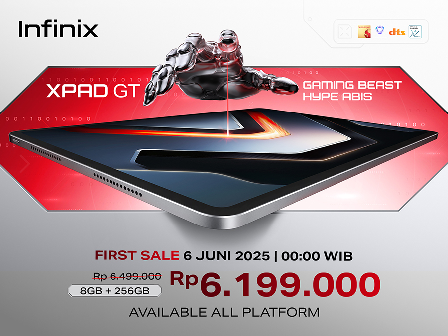 Infinix, XPAD GT, tablet gaming, Snapdragon 888, layar 144Hz, Infinix GT Verse, tablet Android, harga XPAD GT, stylus Android, tablet multitasking