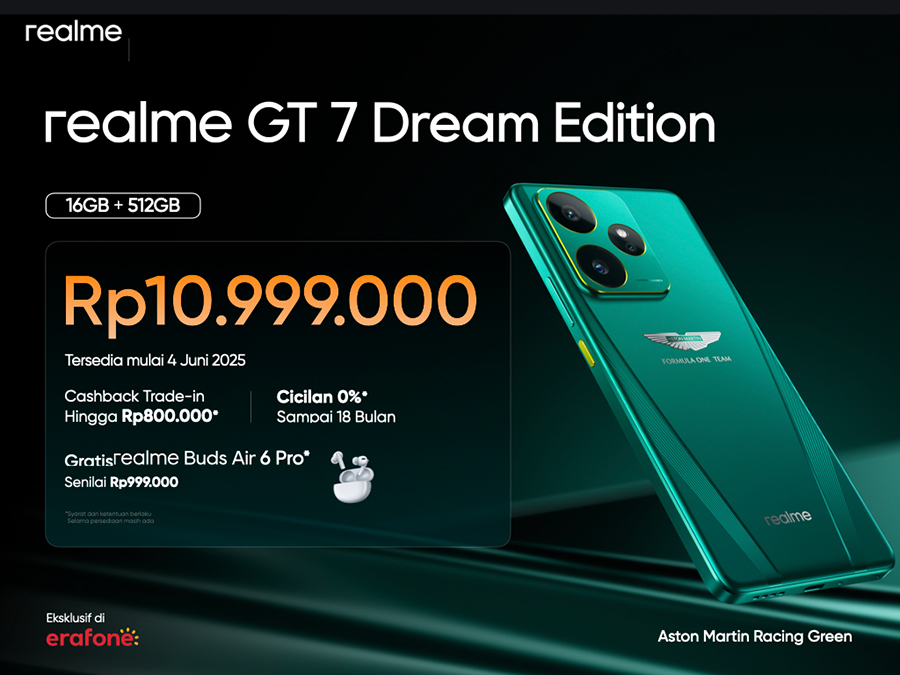 realme GT 7 Series resmi meluncur di Indonesia dengan performa ekstrem, fitur AI canggih, dan kolaborasi eksklusif bersama Aston Martin F1.