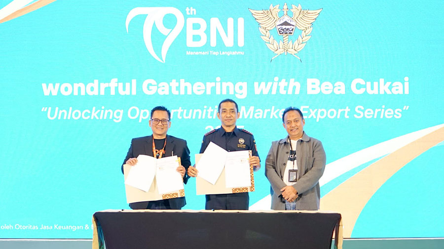 BNI dan Bea Cukai bersinergi bantu UMKM Jawa Tengah tembus ekspor lewat edukasi, digitalisasi, dan akses pembiayaan dalam rangka HUT ke-79 BNI.