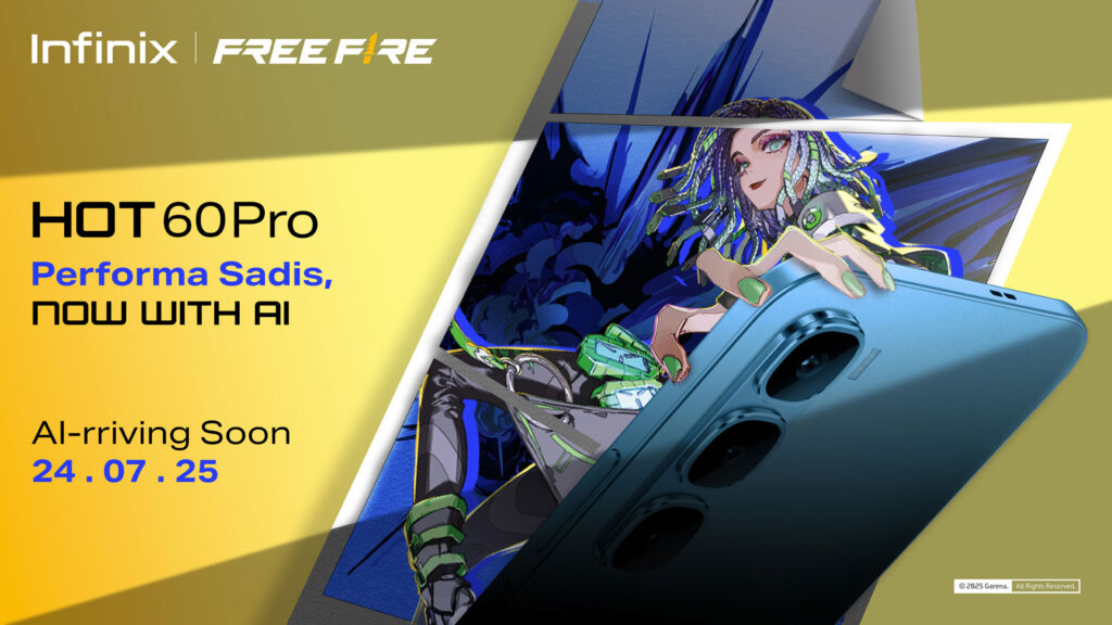Infinix HOT 60 Pro resmi hadir 24 Juli dengan Helio G200 pertama di Indonesia, layar 144Hz, AI pintar, dan kolaborasi eksklusif dengan Free Fire.