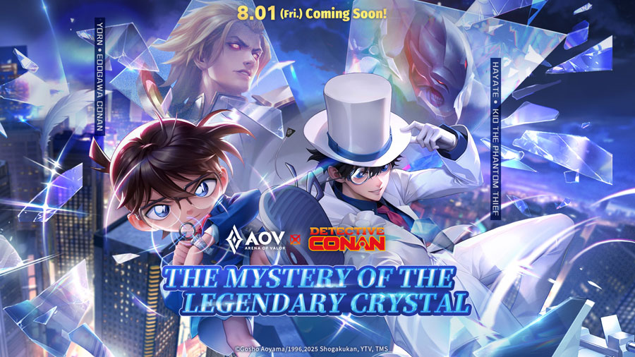 AOV umumkan kolaborasi epik dengan Detective Conan! Hadirkan skin eksklusif, map bertema, dan hadiah menarik mulai 1 Agustus 2025.