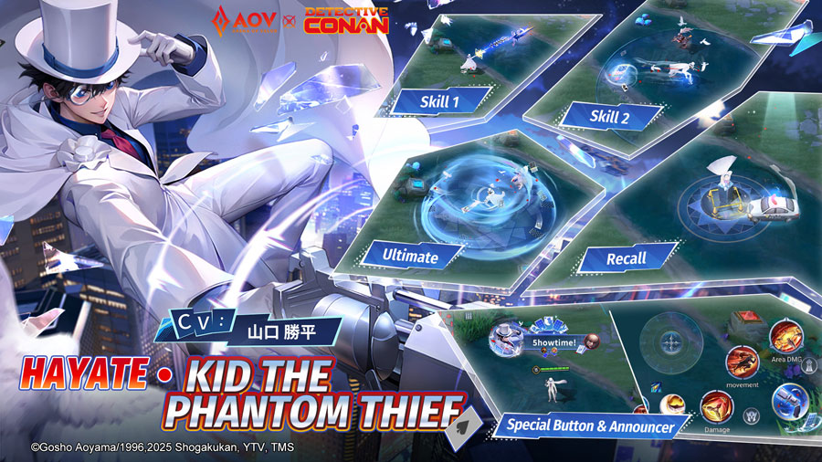 AOV umumkan kolaborasi epik dengan Detective Conan! Hadirkan skin eksklusif, map bertema, dan hadiah menarik mulai 1 Agustus 2025.