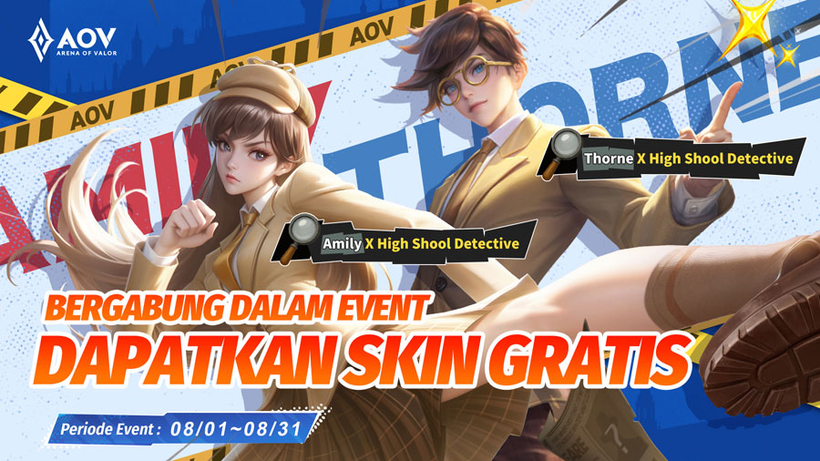 AOV umumkan kolaborasi epik dengan Detective Conan! Hadirkan skin eksklusif, map bertema, dan hadiah menarik mulai 1 Agustus 2025.