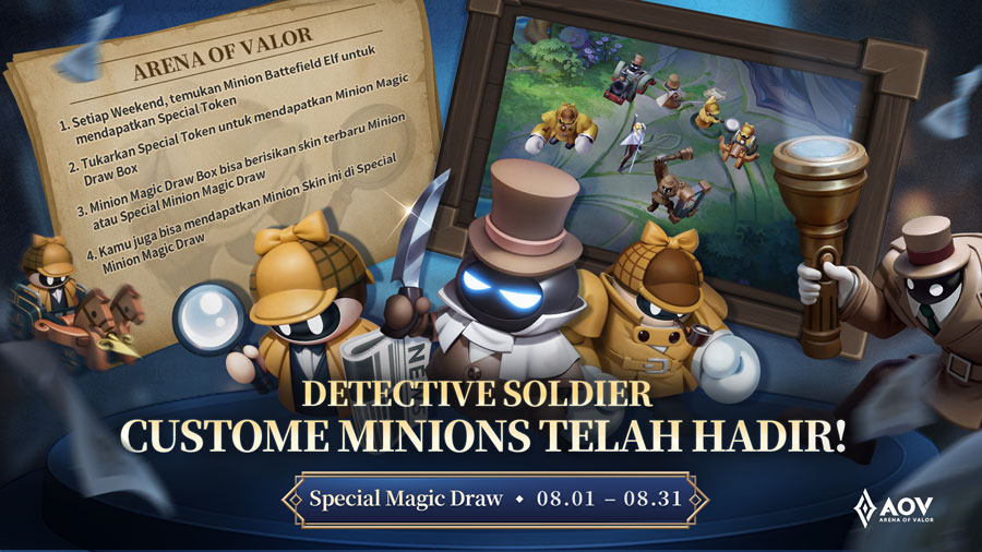 AOV umumkan kolaborasi epik dengan Detective Conan! Hadirkan skin eksklusif, map bertema, dan hadiah menarik mulai 1 Agustus 2025.