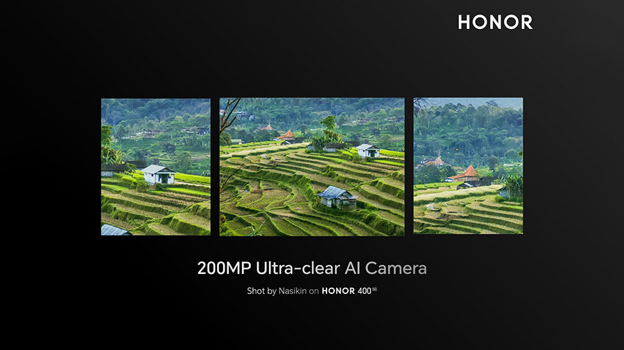 HONOR 400 hadir dengan kamera AI 200MP, AI Super Zoom, dan Night Mode canggih untuk hasil foto traveling yang autentik dan sinematik.