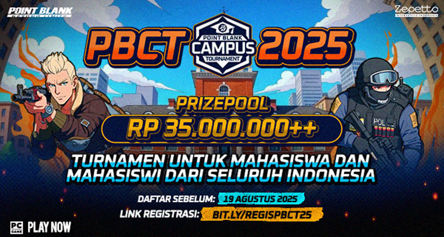PBCT 2025 resmi dibuka! Turnamen khusus mahasiswa dengan total hadiah Rp35 juta dan tiket menuju PBNC XVI. Daftar gratis sebelum 19 Agustus 2025.
