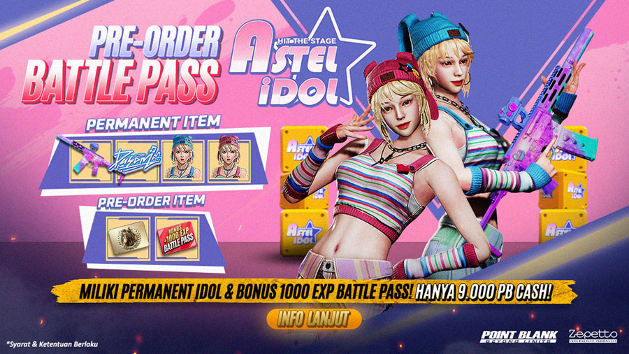 Point Blank luncurkan Battle Pass Astel Idol: Hit the Stage dengan karakter idol eksklusif, senjata permanen, bonus pre-order, dan hadiah in-game menarik!