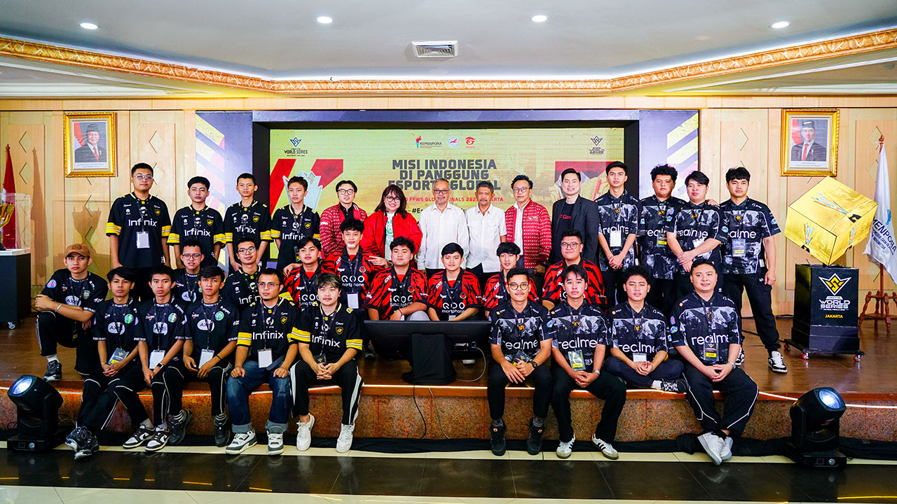 Kemenpora bersama PB ESI resmi melepas empat tim esports Indonesia menuju Grand Finals Free Fire World Series (FFWS) Southeast Asia 2025 Fall di Thailand.