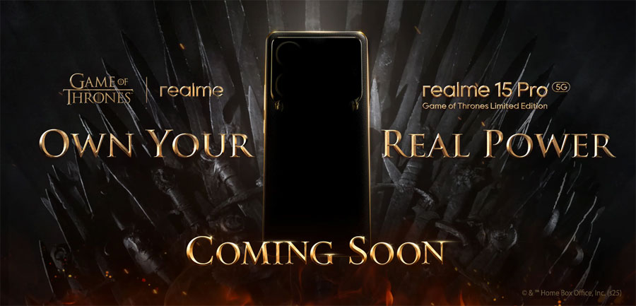 realme hadirkan smartphone edisi Game of Thrones dengan desain imersif, fitur unik dragonfire, dan konsep "Own Your Real Power".