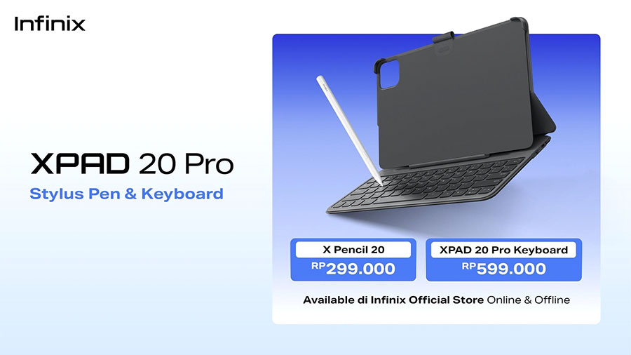 Infinix XPAD 20 Pro hadir dengan layar 12 inci 2K, chip Helio G100 Ultimate, dan fitur AI cerdas yang mendukung produktivitas, hiburan, hingga gaming kompetitif.