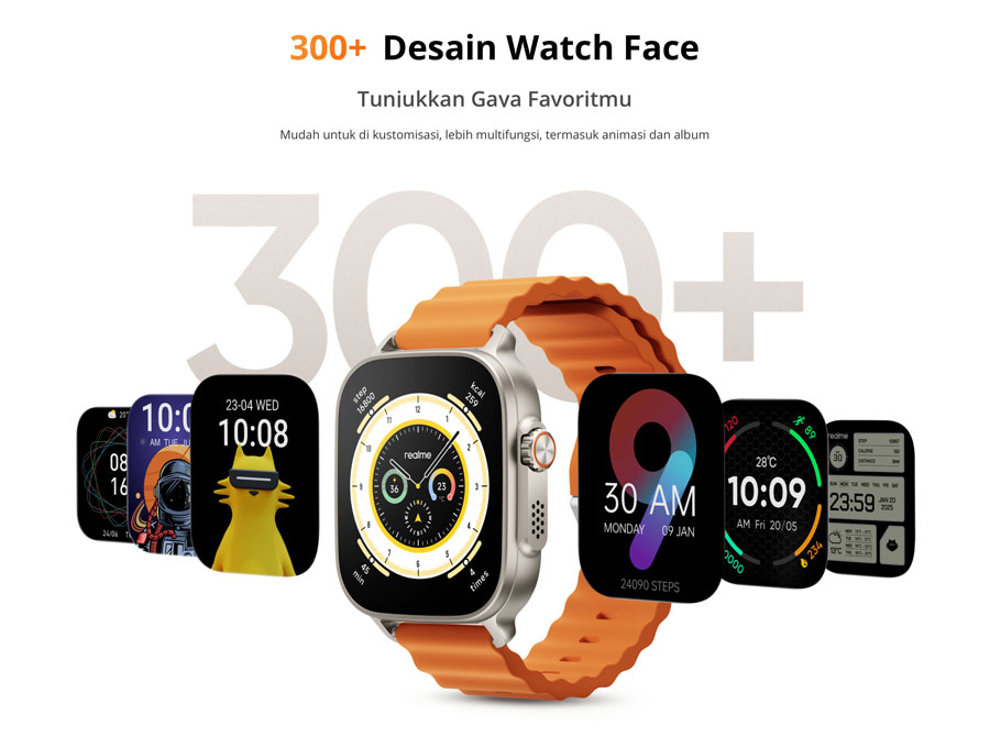 realme Watch 5 hadir dengan baterai tahan 16 hari, GPS 5 satelit, Bluetooth Calling, dan 108 mode olahraga untuk gaya hidup aktif anak muda.