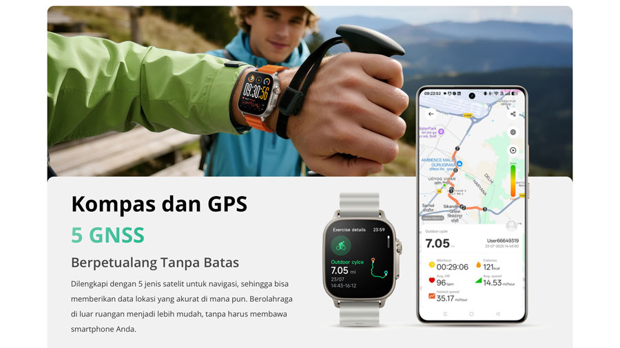 realme Watch 5 hadir dengan baterai tahan 16 hari, GPS 5 satelit, Bluetooth Calling, dan 108 mode olahraga untuk gaya hidup aktif anak muda.