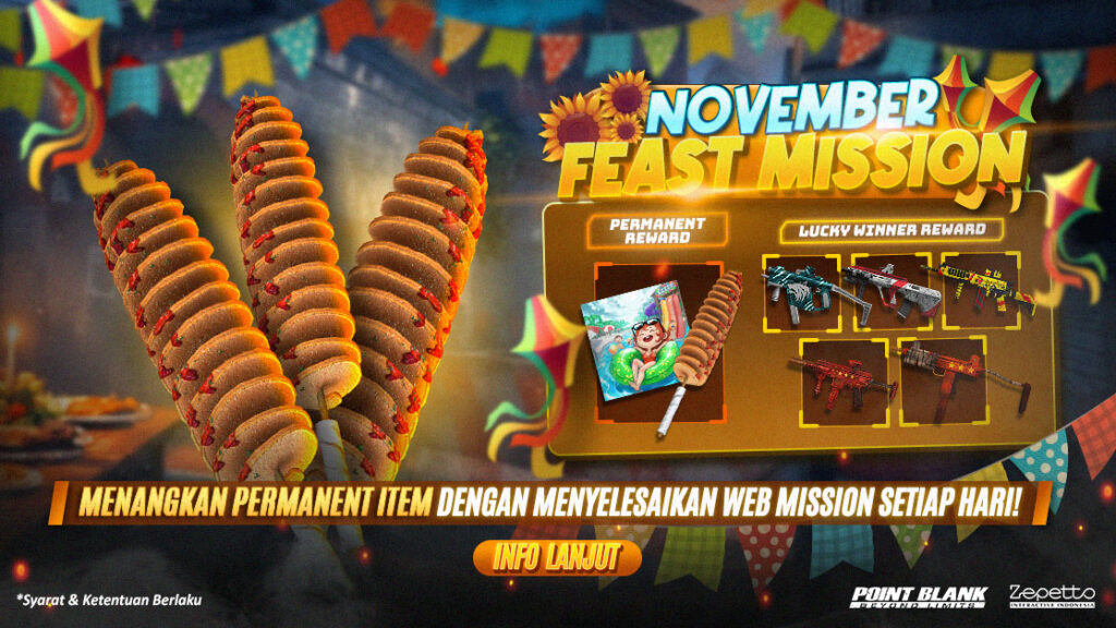 Ikuti event November Feast di Point Blank dan dapatkan senjata baru serta hadiah eksklusif dengan misi harian menarik!