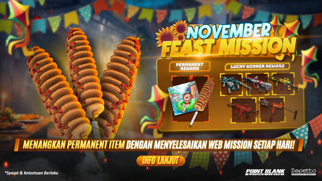 Ikuti event November Feast di Point Blank dan dapatkan senjata baru serta hadiah eksklusif dengan misi harian menarik!