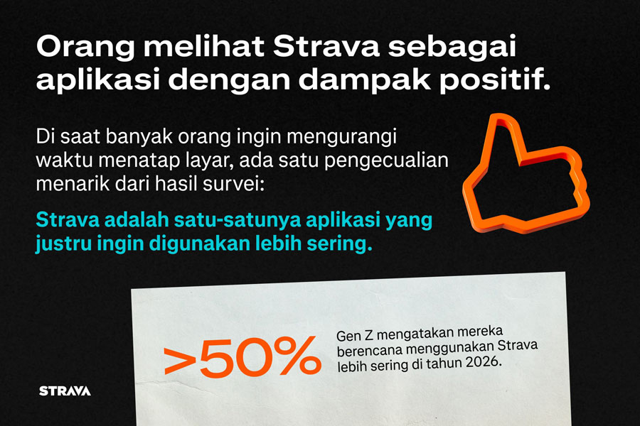 Strava rilis laporan tren olahraga 2025, menunjukkan Gen Z beralih dari media sosial ke aktivitas fisik. Temukan hasil lengkapnya di sini.
