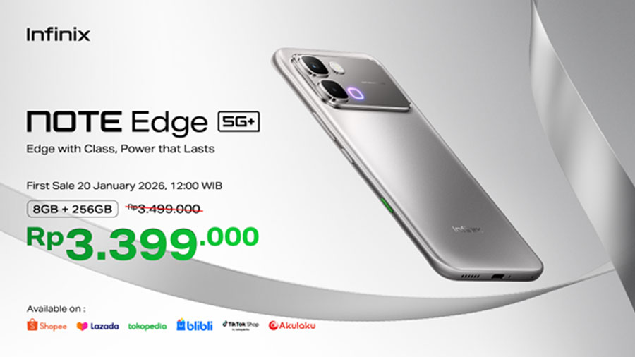 Infinix EDGE Series resmi meluncur di Indonesia. Hadirkan NOTE Edge dan XPAD Edge dengan desain ultra tipis, performa 5G, serta baterai besar.