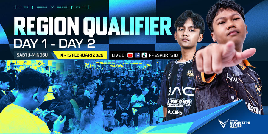 Grand Finals FFNS 2026 Spring akan digelar di Palembang pada April 2026. Sebanyak 12 tim terbaik Free Fire Indonesia siap bertarung menuju FFWS SEA.