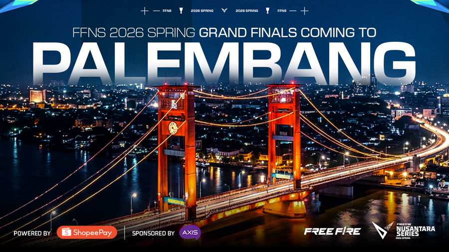 Grand Finals FFNS 2026 Spring akan digelar di Palembang pada April 2026. Sebanyak 12 tim terbaik Free Fire Indonesia siap bertarung menuju FFWS SEA.
