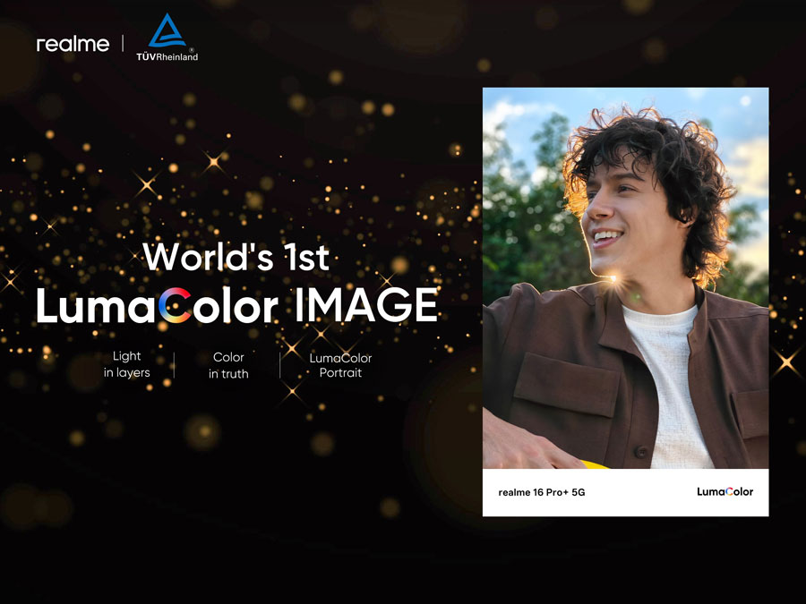 realme 16 Series 5G hadir dengan LumaColor IMAGE dan lab bersama TÜV Rheinland, menghadirkan foto portrait lebih natural, detail, dan emosional.