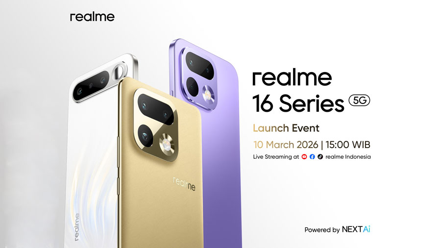 realme 16 Series 5G hadir 10 Maret 2026 dengan 200MP + 50MP Periscope Telephoto, desain premium, dan benefit pre-order hingga Rp4,2 juta.