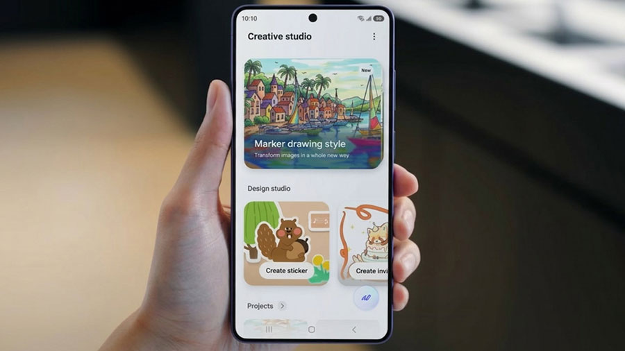 Creative Studio di Galaxy S26 Series membantu pengguna membuat kartu ucapan, stiker Lebaran, dan edit foto keluarga dengan dukungan Galaxy AI.