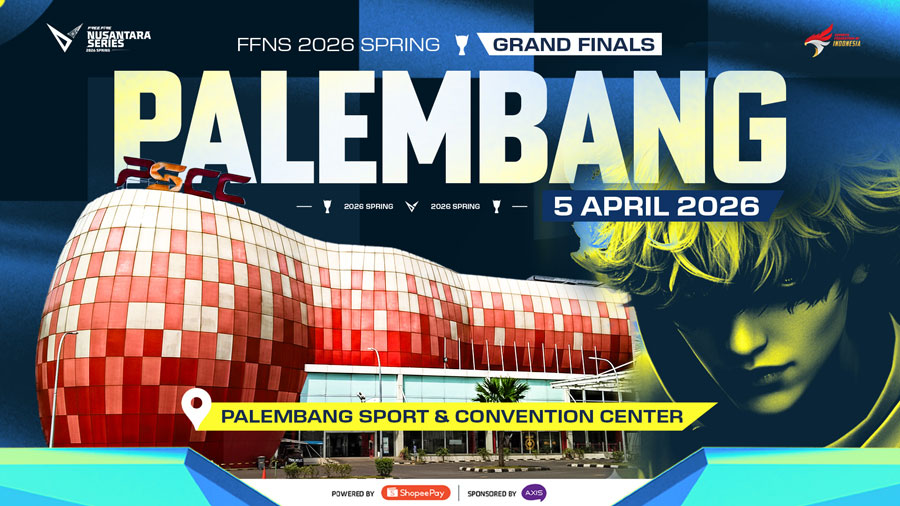 Simak daftar 12 tim Grand Finals FFNS 2026 Spring usai babak Play-ins. Grand Finals digelar di Palembang Sports & Convention Center.