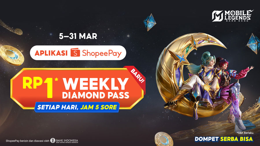 ShopeePay hadirkan promo Weekly Diamond Pass MLBB hanya Rp1. Dapatkan hingga 220 Diamond dalam 7 hari. Simak cara klaim dan syaratnya di sini.