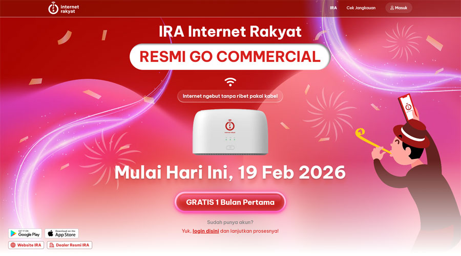 ZTE dan SURGE luncurkan layanan komersial 5G FWA 1,4GHz pertama di dunia di Indonesia lewat IRA Internet Rakyat hingga 100 Mbps.