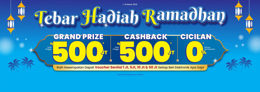 Erablue hadirkan promo Tebar Hadiah Ramadhan 1–31 Maret 2026 dengan cashback, voucher hingga Rp50 juta, dan instant delivery 6 jam.