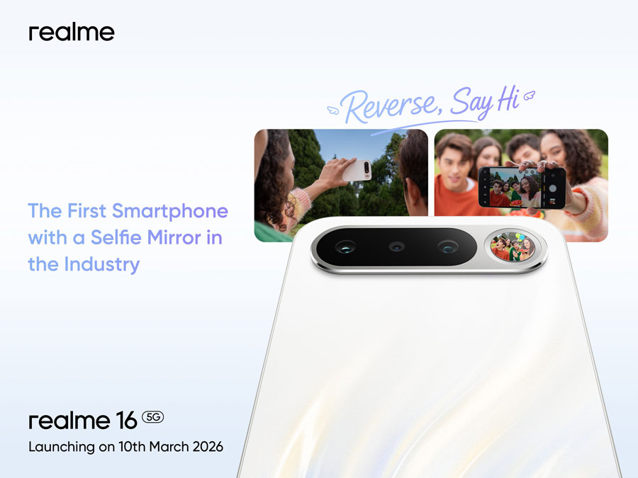 realme 16 5G hadir dengan fitur selfie mirror pertama di industri, kamera 50MP Sony, serta desain Air Design yang ringan dan premium.