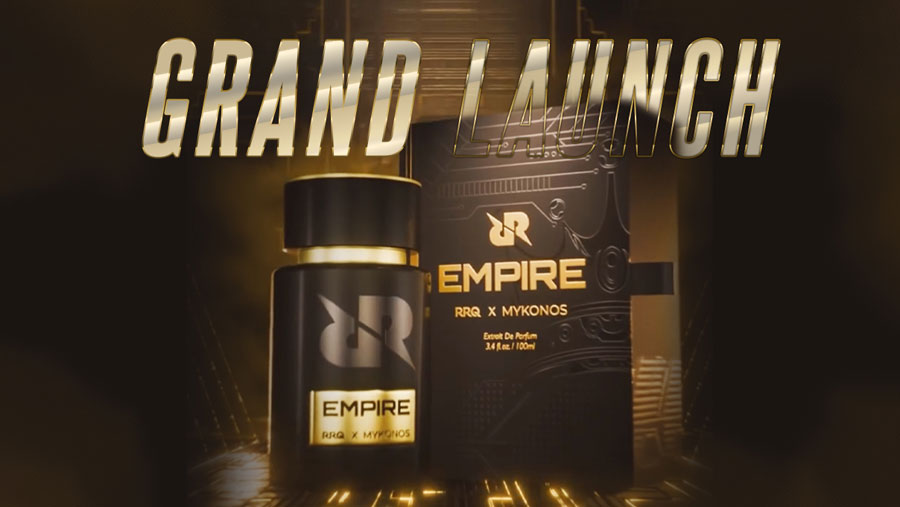 RRQ dan Mykonos meluncurkan EMPIRE, parfum esports dengan aroma citrus, tropical, woody yang merepresentasikan identitas gamer modern.