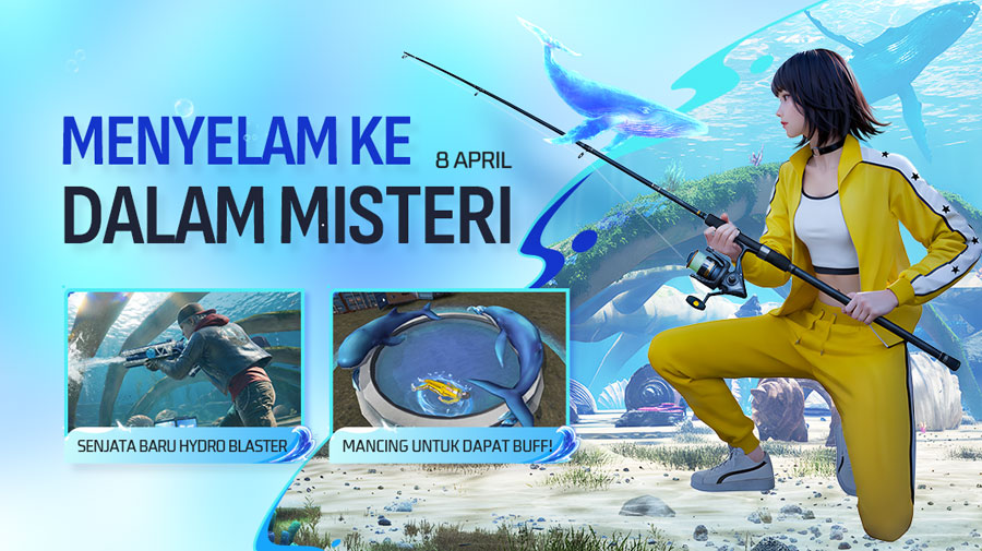 Update Free Fire April 2026 hadirkan tema Misteri Bawah Laut, karakter Ray, Login Streak Pyro, gameplay baru, dan hadiah eksklusif.