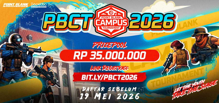 PBCT 2026 resmi dibuka untuk mahasiswa aktif Indonesia. Turnamen gratis ini menawarkan hadiah Rp35 juta++ dan tiket ke PBSB 2026.