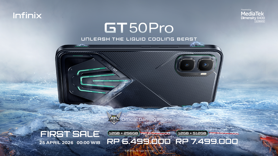 Infinix GT 50 Pro resmi hadir di Indonesia dengan liquid cooling, Dimensity 8400 Ultimate, GT Trigger, dan ekosistem GT AIoT.
