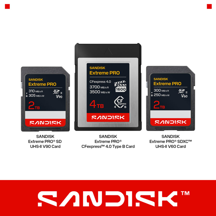 Sandisk memperkenalkan kartu memori profesional baru di NAB 2026, termasuk CFexpress 4.0 Type B serta SDXC UHS-II V60 dan V90 berkapasitas besar.