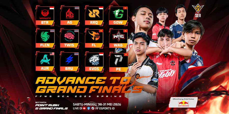 FFWS SEA 2026 Spring memasuki Grand Finals dengan tiga wakil Indonesia, yakni Bigetron by Vitality, RRQ Kazu, dan EVOS Divine.