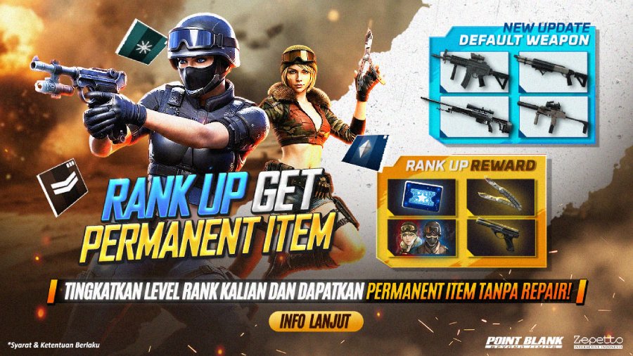 Point Blank Indonesia menghadirkan update 12 Mei 2026 dengan senjata baru, event item permanen gratis, dan diskon spesial Ascension Day.