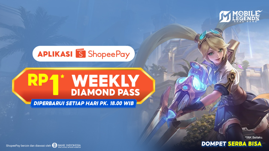 ShopeePay kembali hadirkan Weekly Diamond Pass MLBB Rp1, memberi gamers hingga 220 Diamond dalam 7 hari untuk pengalaman bermain lebih seru dan hemat.