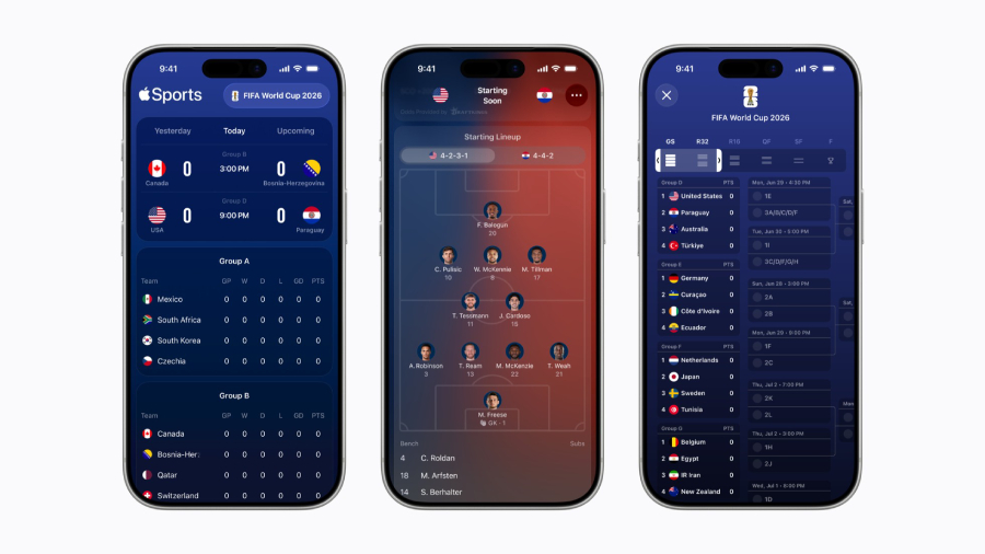 Apple Sports kini tersedia di lebih dari 170 negara, menghadirkan skor, statistik, widget, dan fitur khusus untuk mengikuti Piala Dunia.