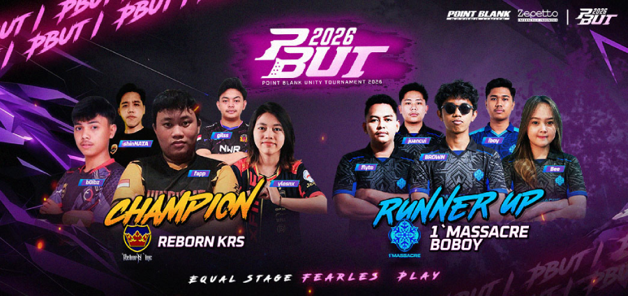 Reborn KRS sukses menjuarai PBUT 2026, sementara 1’MASSACRE BOBOY ikut mengamankan tiket ke Point Blank Star Battle Season 1.