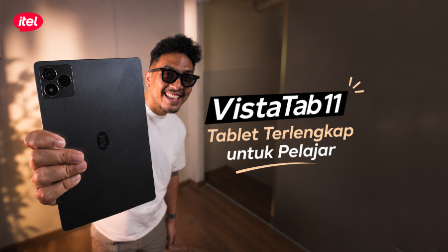 itel VistaTab 11 hadir sebagai tablet pelajar harga 2 jutaan dengan layar luas, fitur AI Study, desain stylish, dan promo TikTok Shop.