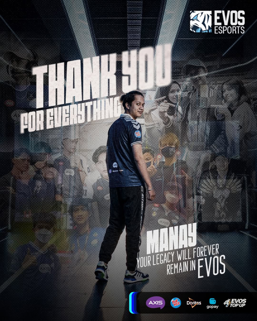 Manay mengakhiri perjalanan 7 tahun bersama EVOS Free Fire, dari pemain, pelatih, hingga Head of Free Fire yang meninggalkan legacy besar.