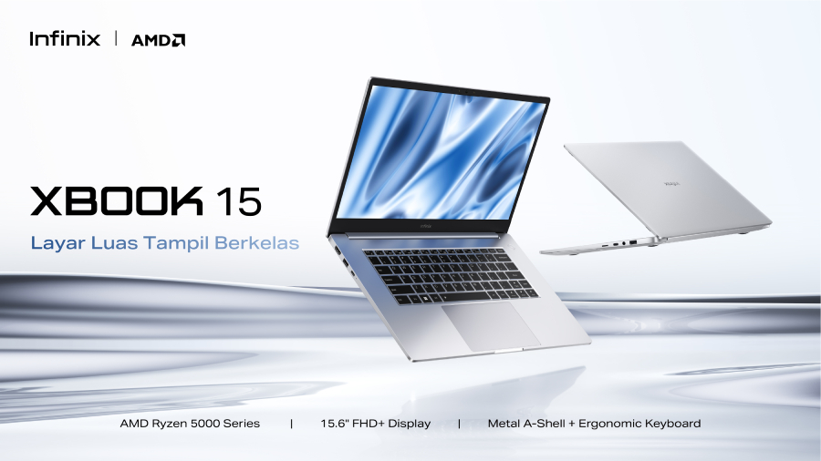 Infinix XBOOK 15 resmi di Indonesia, hadir dengan AMD Ryzen 5000, desain premium, performa andal, dan fitur produktivitas lengkap.