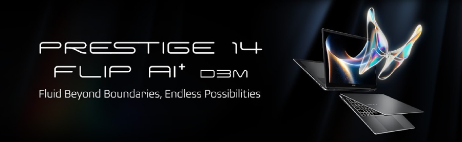 MSI menghadirkan Prestige N16 Flip AI+, laptop 2-in-1 tipis dan ringan dengan NVIDIA RTX Spark, layar OLED Tandem UHD+, dan fitur produktivitas kreatif.